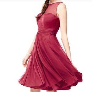 Sweetheart illusion dress in Apple